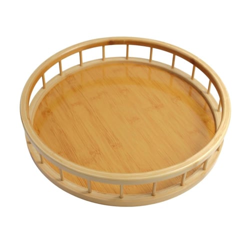 صينية دائرية خشبية