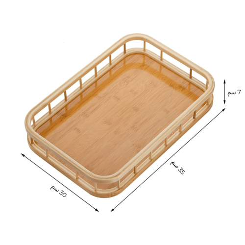 صينية مستطيلة خشبية