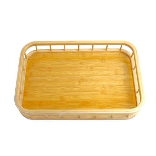 صينية مستطيلة خشبية