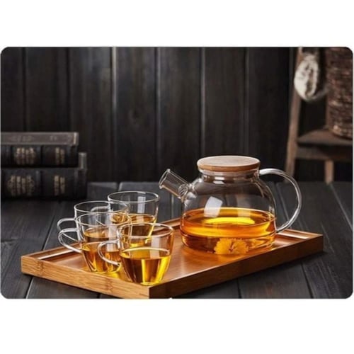 إبريق شاي زجاجي مقاوم للحرارة شفاف S11-1