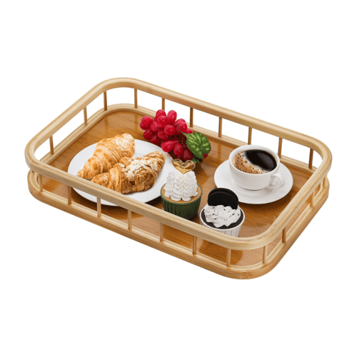 صينية مستطيلة خشبية