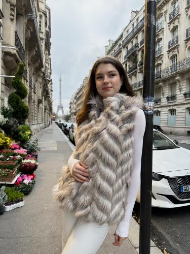 Fur jacket without sleeves