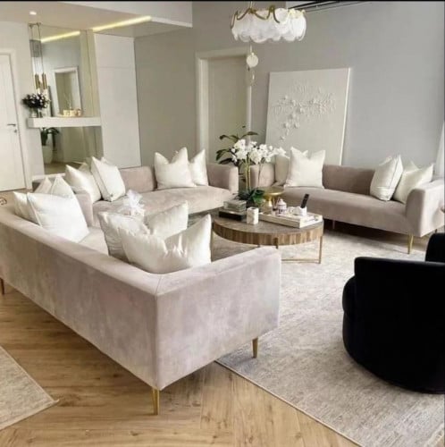 كنب تصميم مودرن قماش مخمل السعر بالمتر