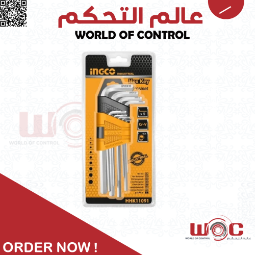 INGCO - طقم مفتاح سداسي جيب 9 قطع، HHK11091