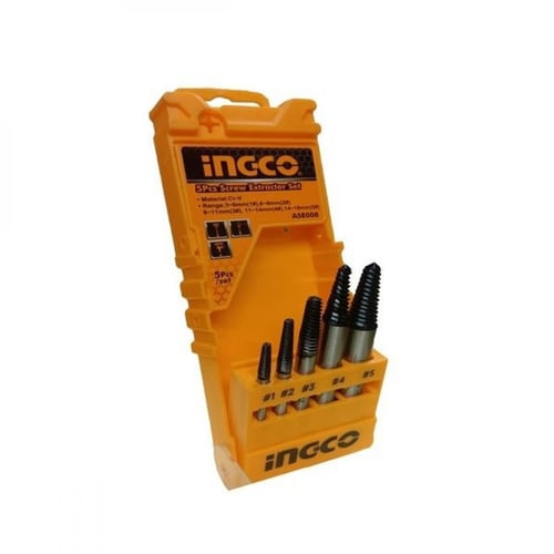 INGCO - طقم ازالة البراغي 5 قطع ، ASE008