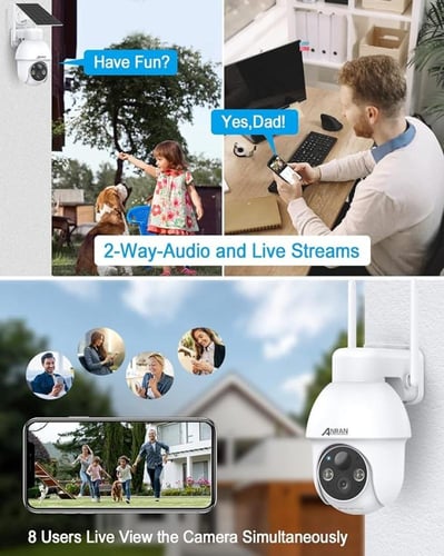 كاميرا مراقبة خارجية تعمل بالطاقة الشمسية ANRAN 2K...