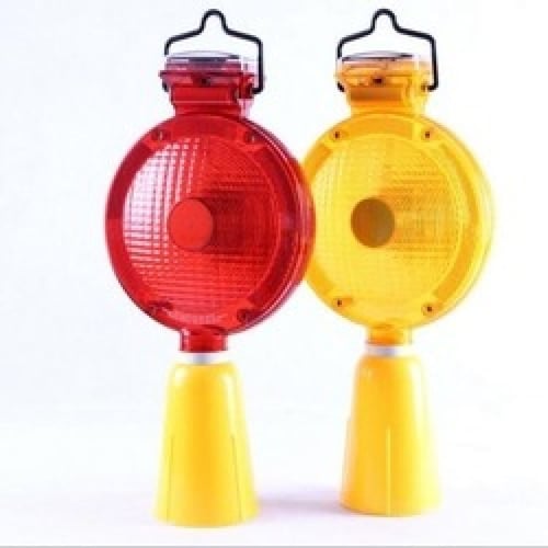 مصباح تحذير المرور طاقه شمسيه لقمع سلامة - أصفر