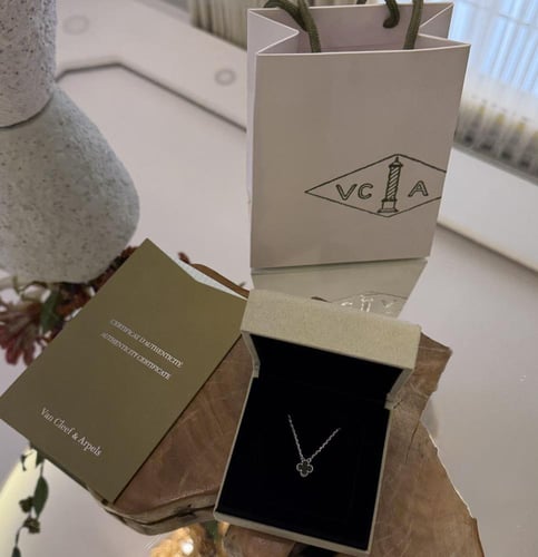 سلسال مع حلق فان كليف وردة صغيرة شامل الملحقات