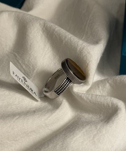 خاتم رجالي فضه من فايندرا اصلي 100٪