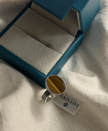 خاتم رجالي فضه من فايندرا اصلي 100٪