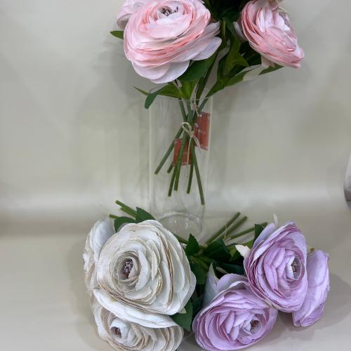 ورد بيونيا ثلاث وردات ملمس طبيعي