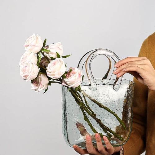 فازه زجاج حقيبة زجاج بيد زجاجي - حوض سمك