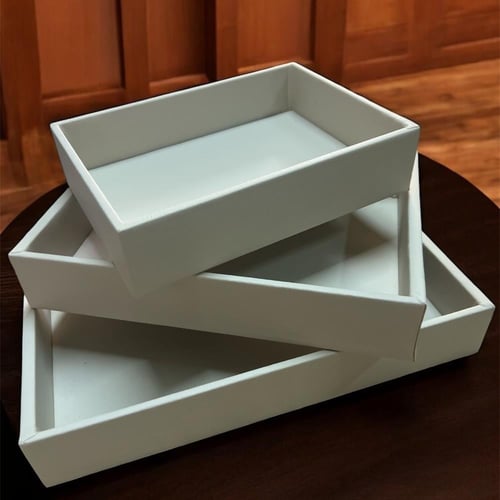 طقم صواني جلد 3 قطع