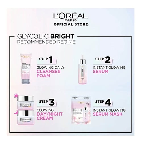 غسول رغوي للوجه بحمض الجليكوليك من لوريال - 100 مل