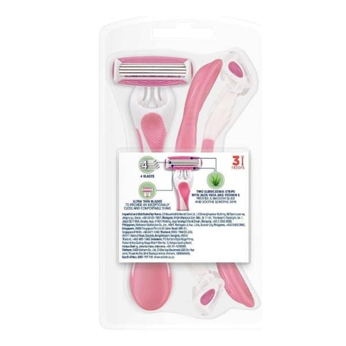 امواس حلاقه نسائيه للبشرة الحساسة من شيك - 3قطعة