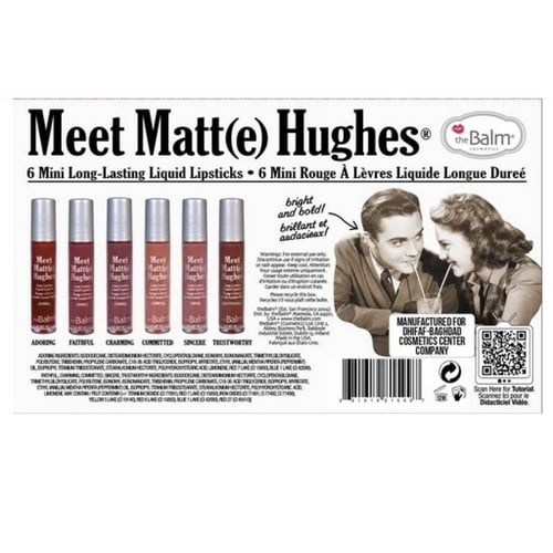 طقم احمر شفاه سائل ميت مات هيوز من ذا بالم - 6قطعة