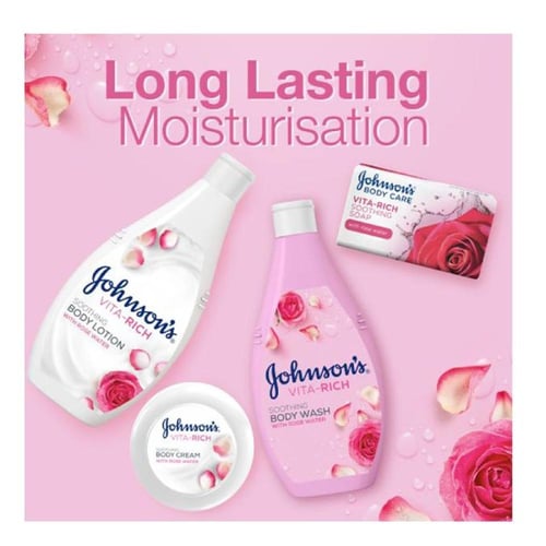 غسول جسم مع ماء الورد فيتا ريش من جونسون - 400مل
