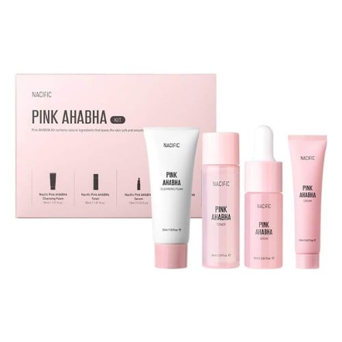 مجموعة التقشير الوردية للعناية بمشاكل البشرة من نا...