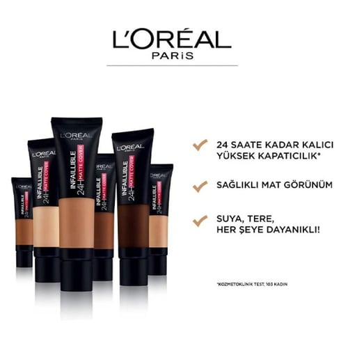 كريم أساس انفاليبل مات كوفر 24Hمن لوريال ميك اب -...