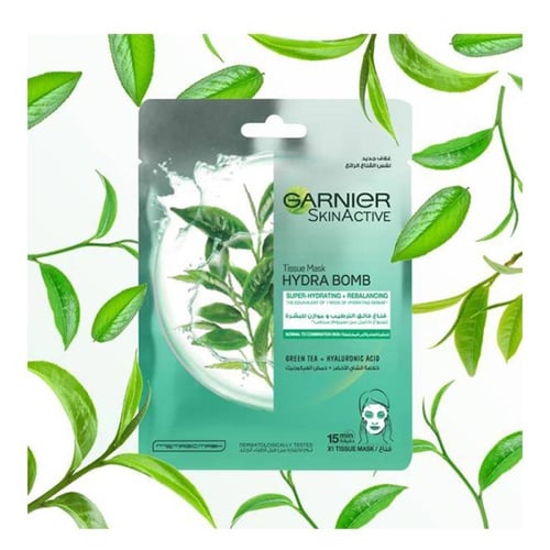 قناع ورقي للوجه الشاي الأخضر سكن ايكتيف من غارنييه...
