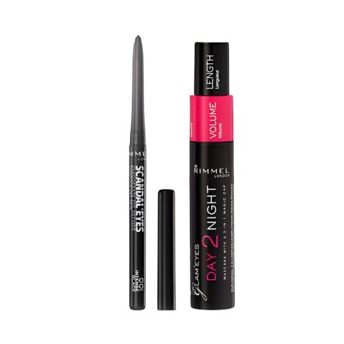 مجموعة مكياج داي 2 نايت ماسكارا + سكاندل كحل قلم ا...