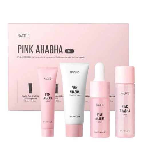 مجموعة التقشير الوردية للعناية بمشاكل البشرة من نا...