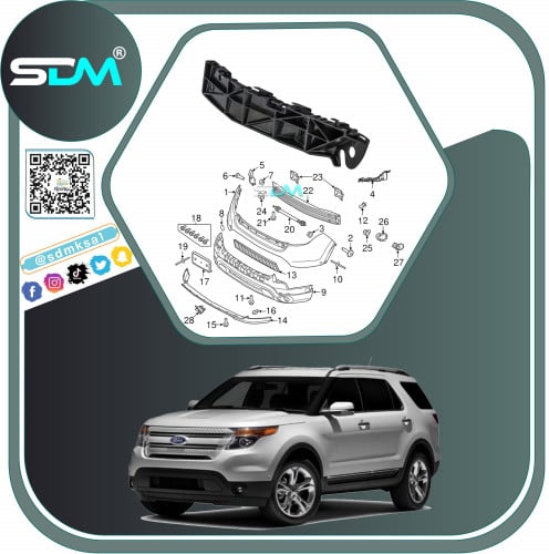 مشبكية صدام امامي اكسبلورر 2011-2015 يسار اصلي