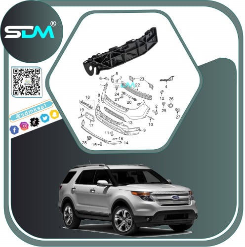 مشبكية صدام امامي اكسبلورر 2011-2015 يمين اصلي