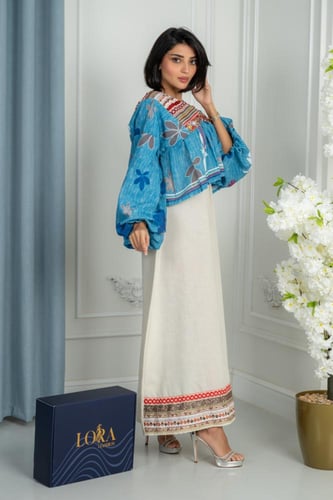 جلابية نسائية قطعتين بتصميم تراثي أنيق