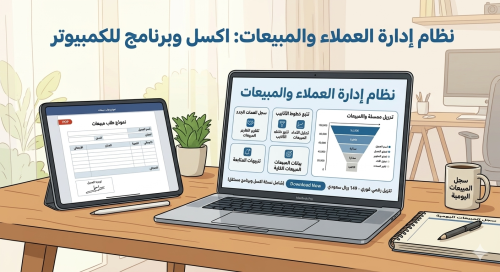 نظام إدارة العملاء والمبيعات اكسل وبرنامج للكمبيوت...