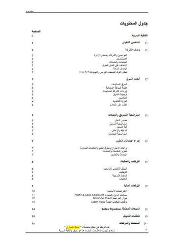 نموذج خطة العمل ( عربي و انجليزي )