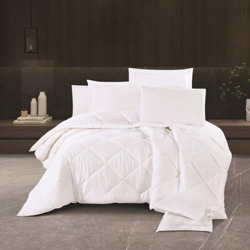 مفرش لورين - قطن 100% – مزدوج 8 قطع - أبيض