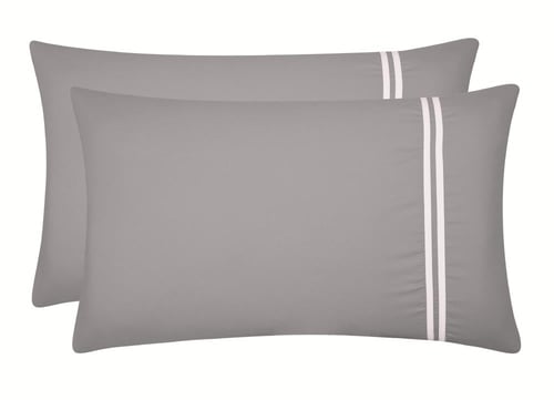 مفرش نرجس – صيفي مطرز - مزدوج 7 قطع – ابيض + رصاصي