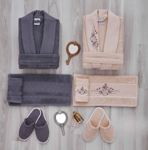 طقم روب استحمام تركي ١٠ قطعة