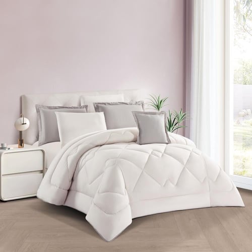 مفرش نسمه - صيفية مفرد ونص 4 قطع - بني فاتح + سكري