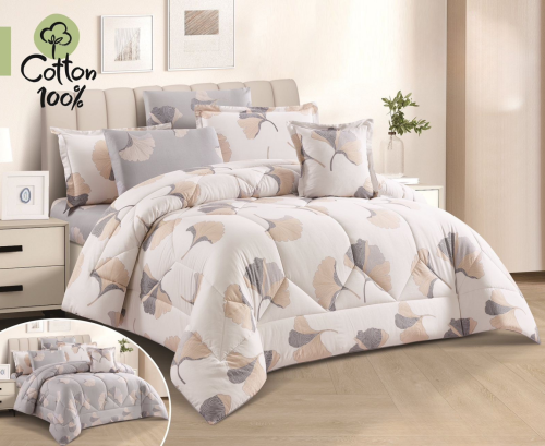 مفرش فلورا - قطن 100% - مزدوج 7 قطع