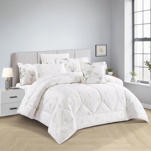 مفرش فلورا - قطن 100% - مزدوج 7 قطع