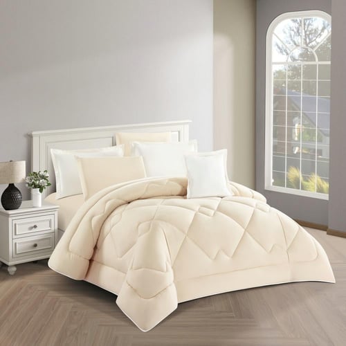 مفرش نسمه - صيفية مفرد ونص 4 قطع - سكري + بيج