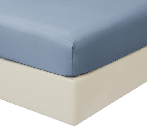 مفرش نرجس – صيفي مطرز - مزدوج 7 قطع – ازرق + ابيض