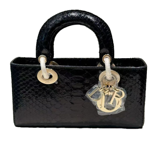 شنطه نسائية بمقابض علوية ليدي ديور 22سم لون أسود ف...