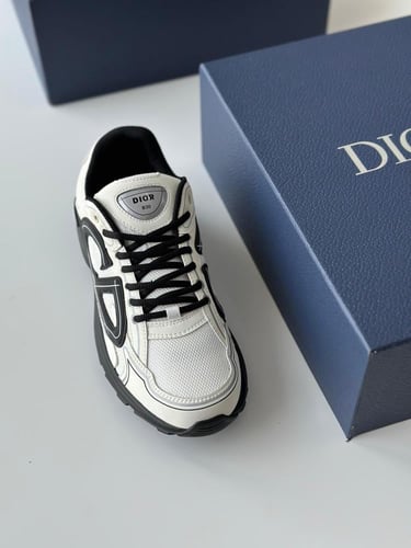سنيكر كريستيان ديور B30 رجالي شبكي بلون ابيض واسود