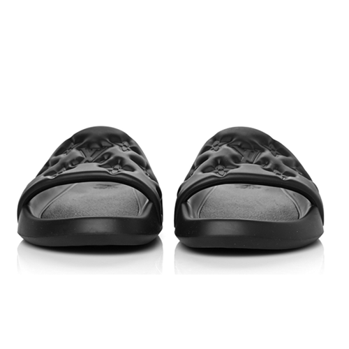 سليبر LV مطاطي منقوش بنقشة Monogram اسود للجنسين