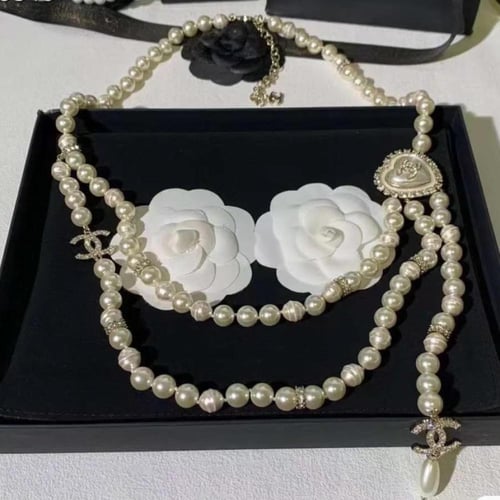 حزام خصر نسائي بشكل سلسلة من شانيل نمط لولو أبيض