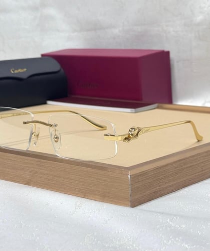 نظارات طبية للجنسين كارتييه بانثر بحواف ذهبية