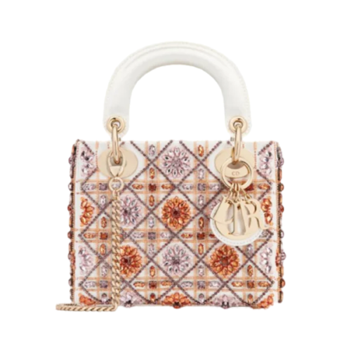 حقيبة Lady Dior ميني 17سم بتصميم فاخر مزين بأحجار...