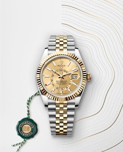 ساعه رولكس رجاليه دويلر معدينة سيلفر جولد أنيقة