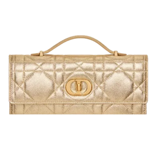 حقيبه ديور كلاتش كارو جلد مبطن بزخرفة كاناج لون ذه...