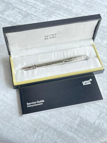 قلم فاخر مونت بلانك ستاروكر حبر جاف لون فضي