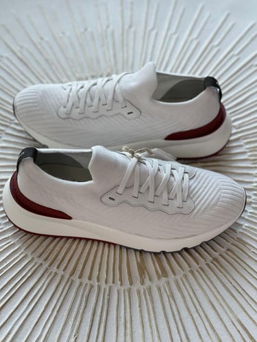 حذاء يومي بأربطة للرجال برونيلو كوتشينللي لون أبيض