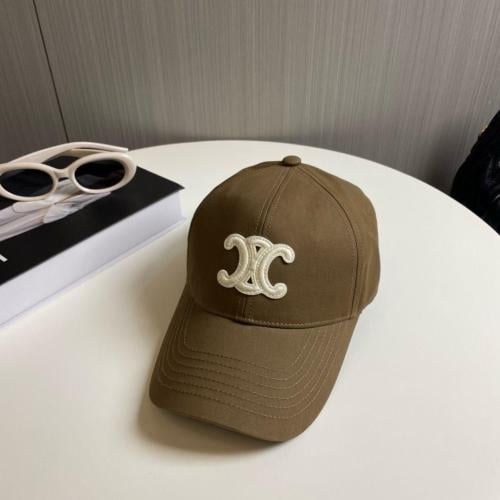 كاسكيت نسائي سيلين لون بني مطرز بشعار الماركة